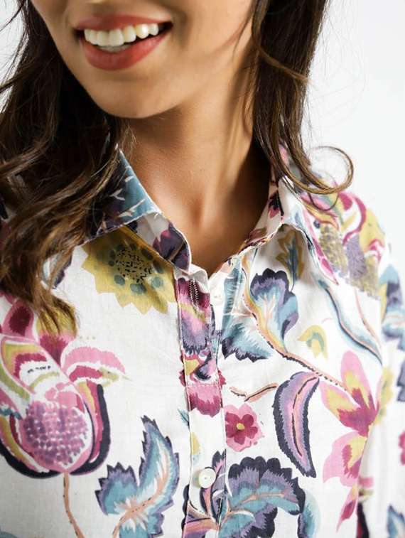 women three quarter sleeve regular fit ethnic co-ord set - 22146295 -  Standard Image - 4