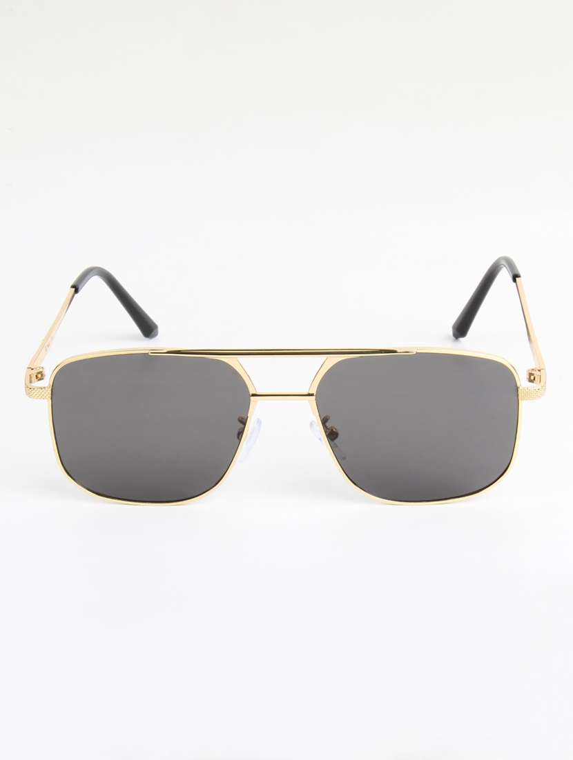 ted smith unisex aviator gold black sunglasses with uv protected lenses - 22146500 -  Standard Image - 1