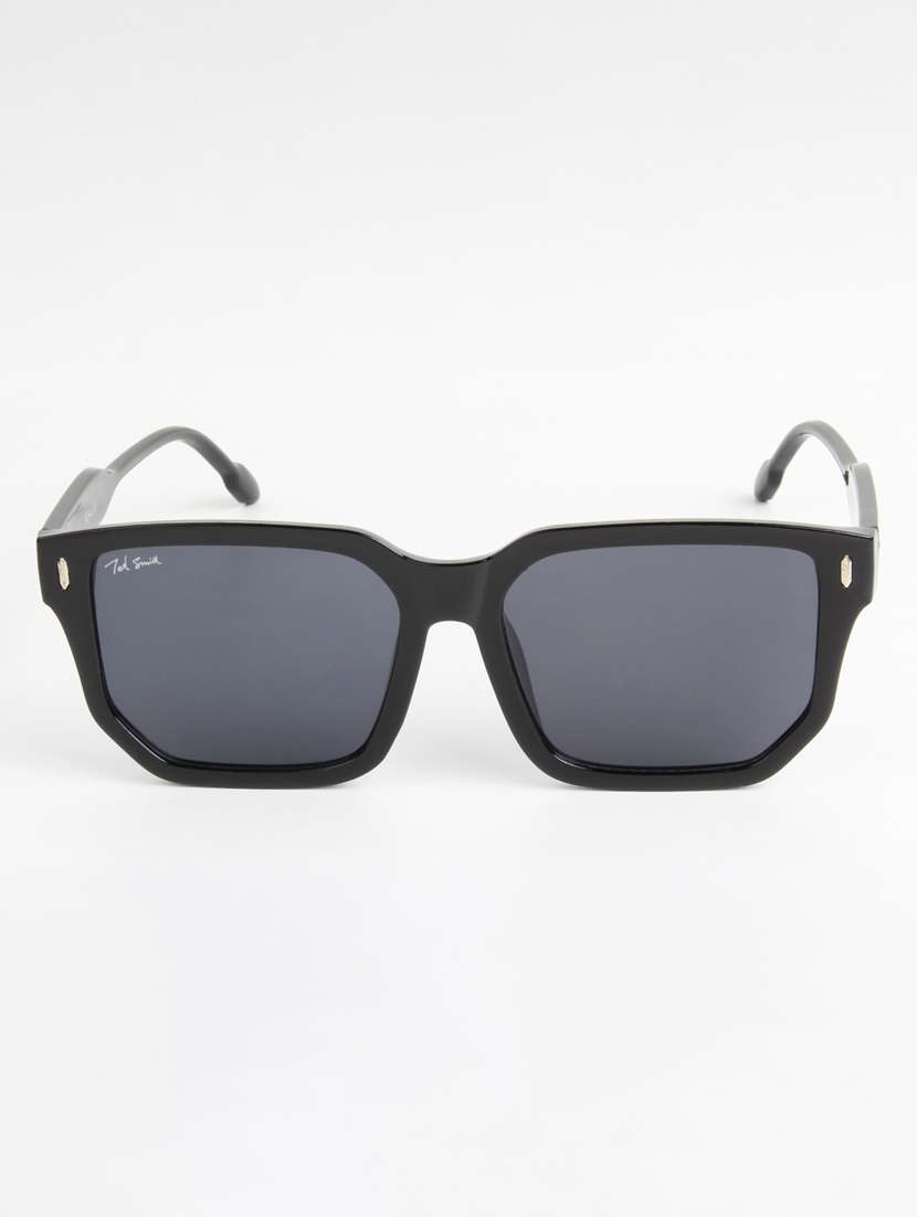 ted smith unisex square black sunglasses with uv protected lenses - 22146503 -  Standard Image - 1