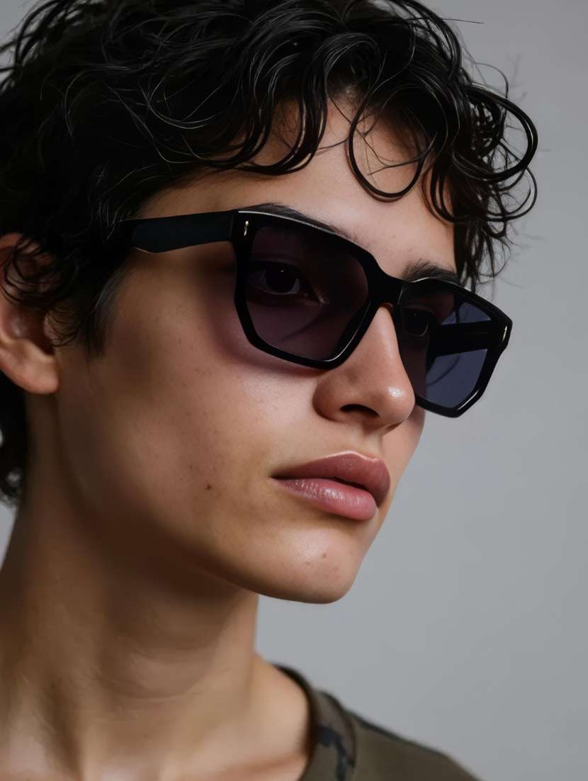 ted smith unisex square black sunglasses with uv protected lenses - 22146503 -  Standard Image - 6