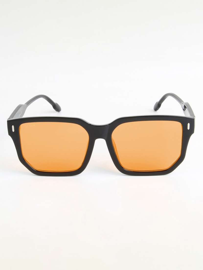 ted smith unisex square black sunglasses with uv protected lenses - 22146504 -  Standard Image - 1