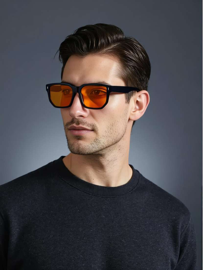 ted smith unisex square black sunglasses with uv protected lenses - 22146504 -  Standard Image - 6
