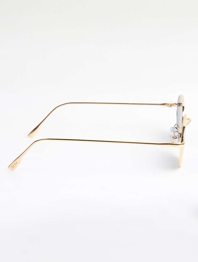 ted smith unisex metal oval gold black sunglasses with uv protected lenses - 22146505 -  Standard Image - 4