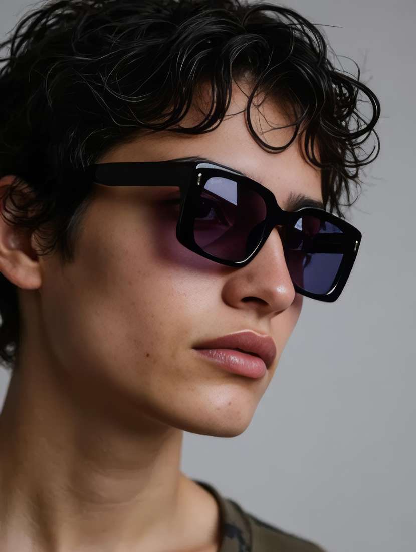 ted smith unisex  square black sunglasses with uv protected lenses - 22146507 -  Standard Image - 6