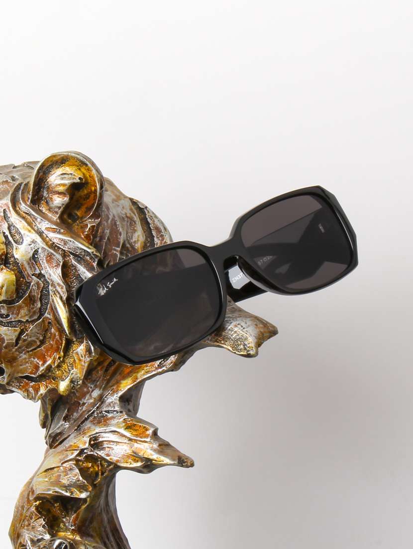 ted smith unisex regtangle black sunglasses with uv protected lenses