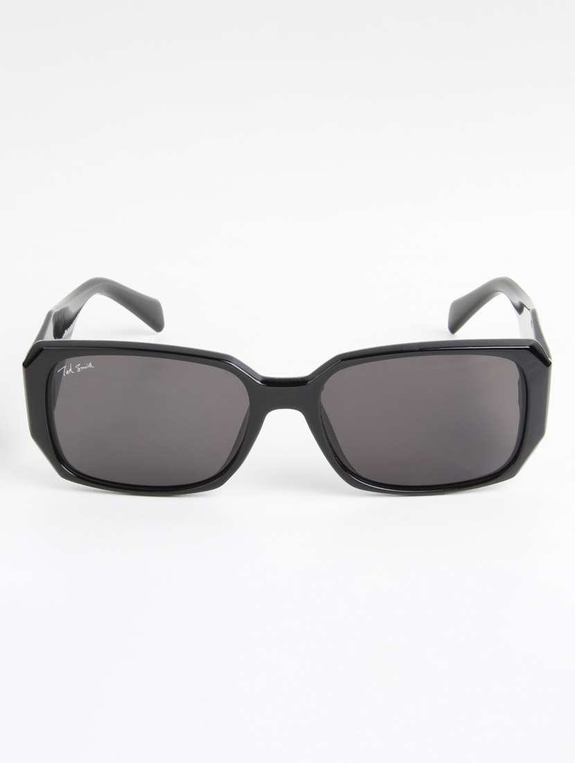 ted smith unisex regtangle black sunglasses with uv protected lenses - 22146509 -  Standard Image - 1
