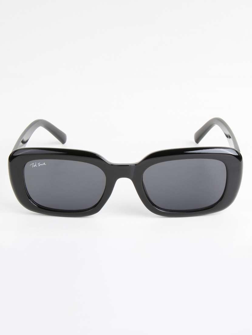 ted smith unisex rectangle black sunglasses with uv protected lenses - 22146510 -  Standard Image - 1