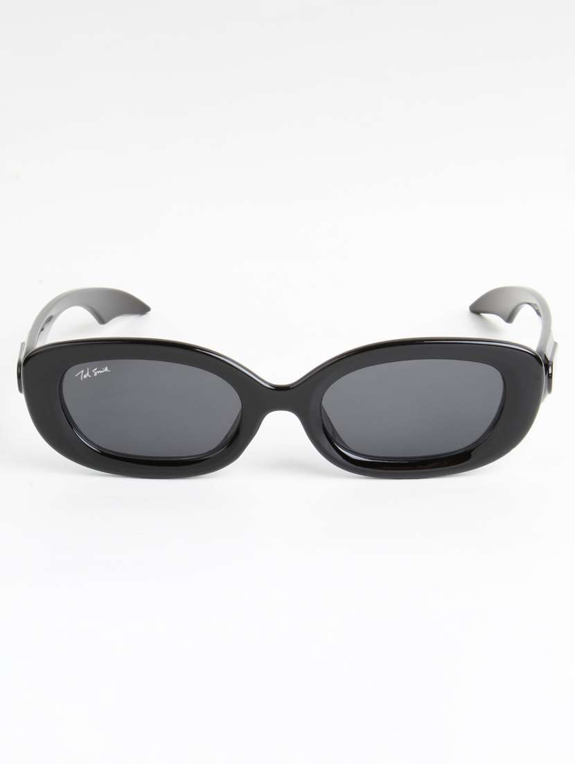 ted smith women oval black sunglasses with uv protected lenses - 22146511 -  Standard Image - 1