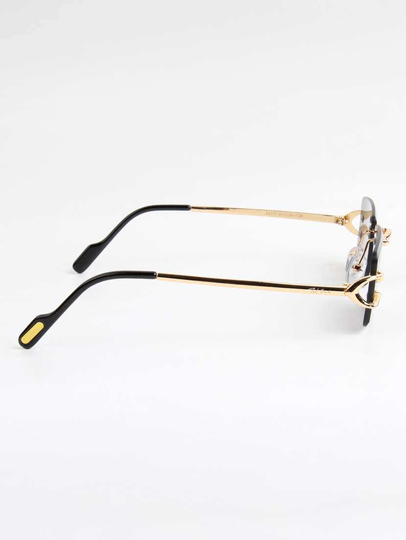 ted smith unisex rimless rectangle gold black uv protected sunglasses - 22146514 -  Standard Image - 4