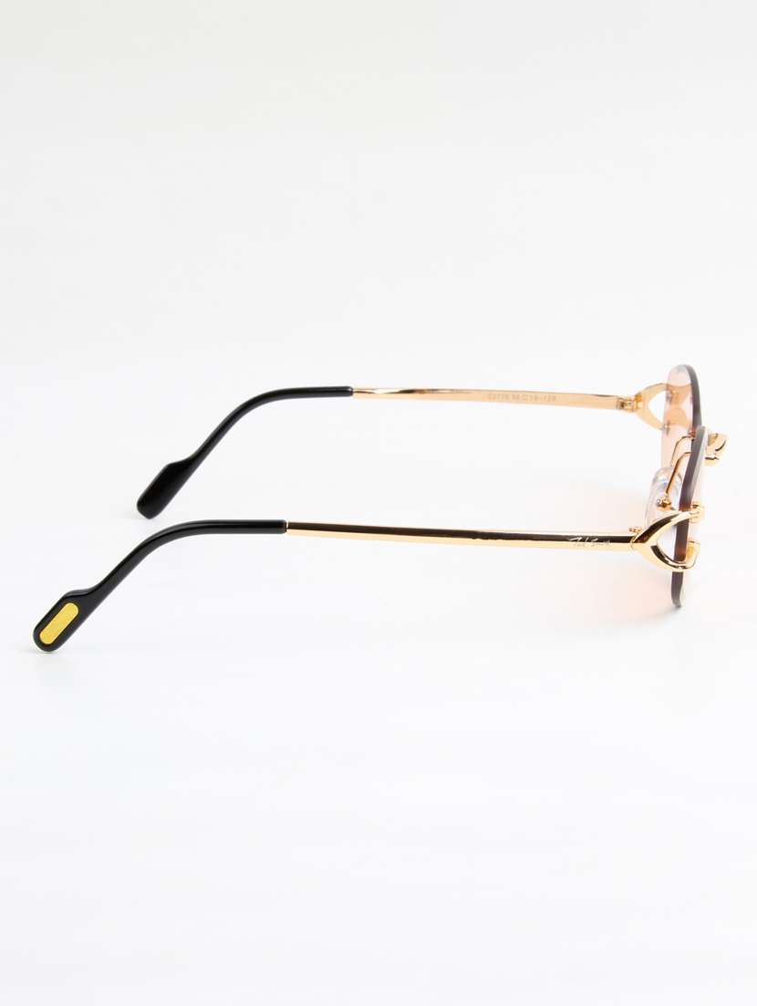 ted smith unisex rimless oval gold pink sunglasses with uv protected lenses - 22146520 -  Standard Image - 4