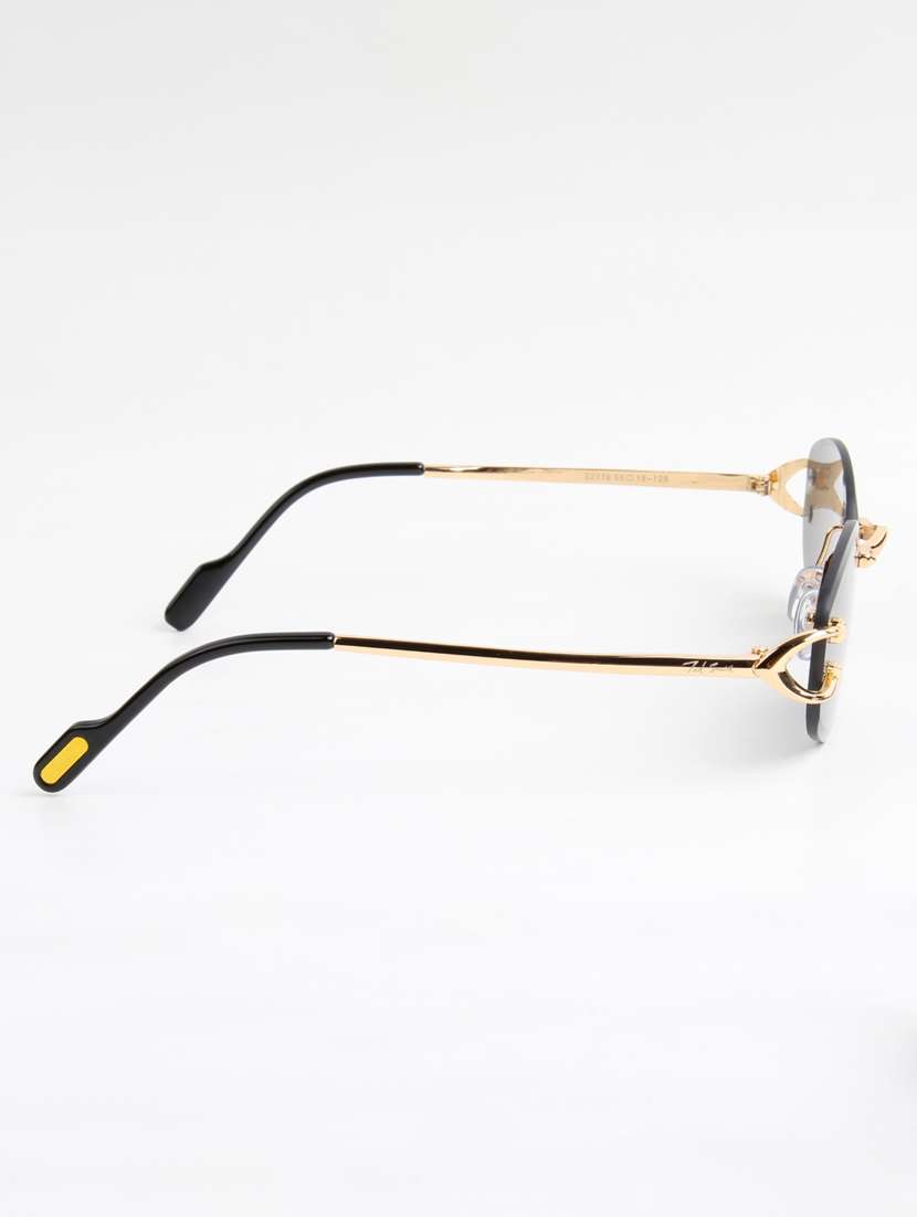 ted smith unisex rimless oval gold pink sunglasses with uv protected lenses - 22146521 -  Standard Image - 4