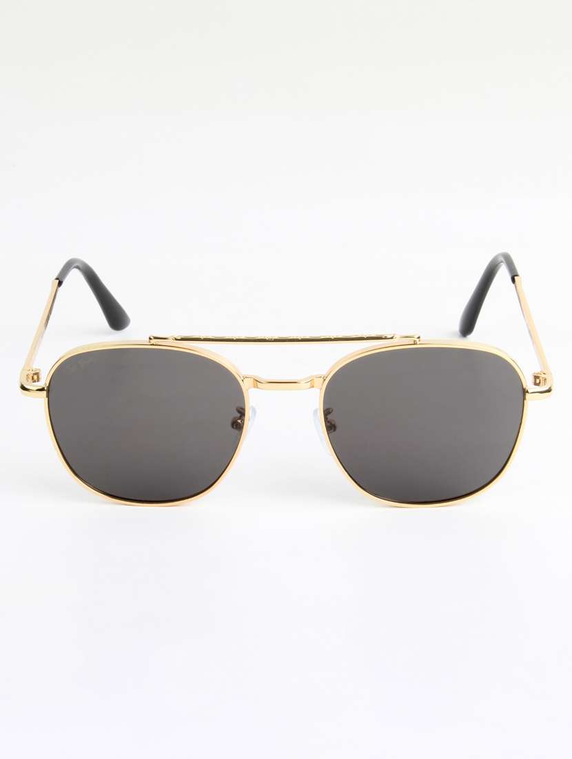 ted smith unisex aviator gold black sunglasses with uv protected lenses - 22146527 -  Standard Image - 1