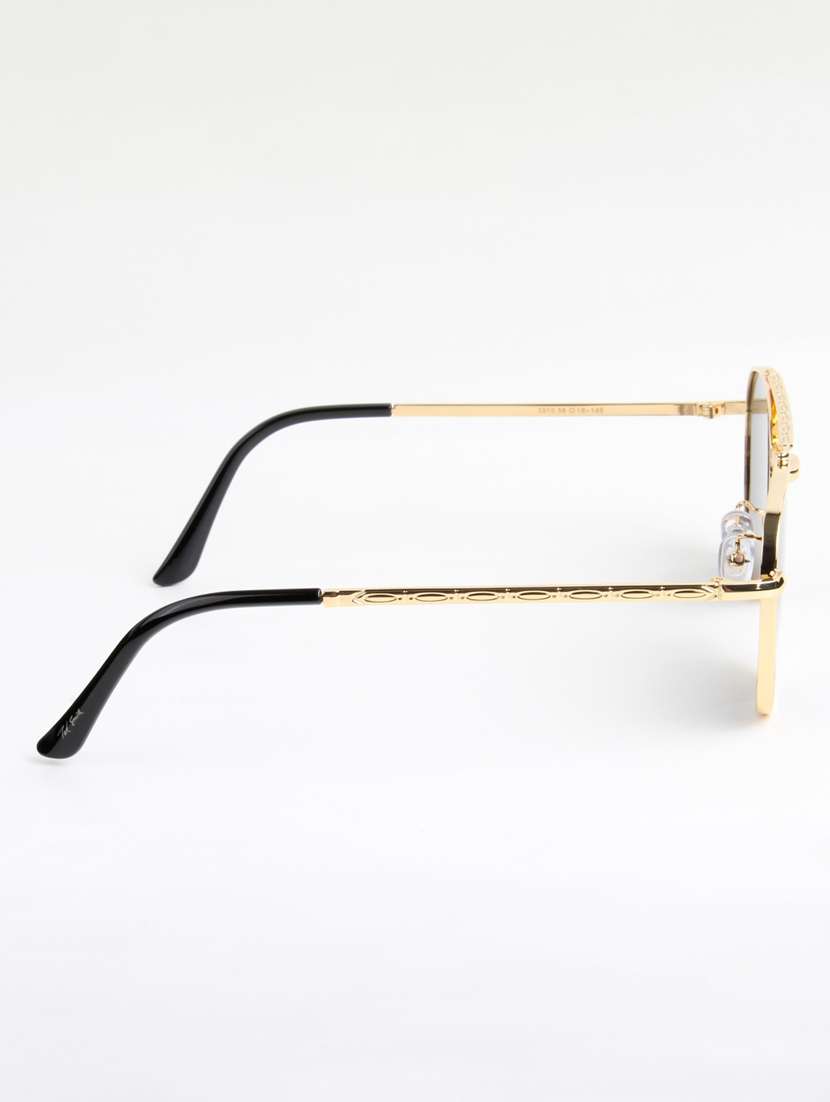 ted smith unisex aviator gold black sunglasses with uv protected lenses - 22146527 -  Standard Image - 4