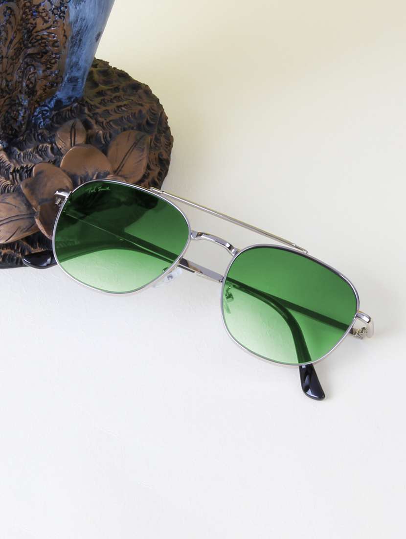 ted smith unisex aviator gold black sunglasses with uv protected lenses