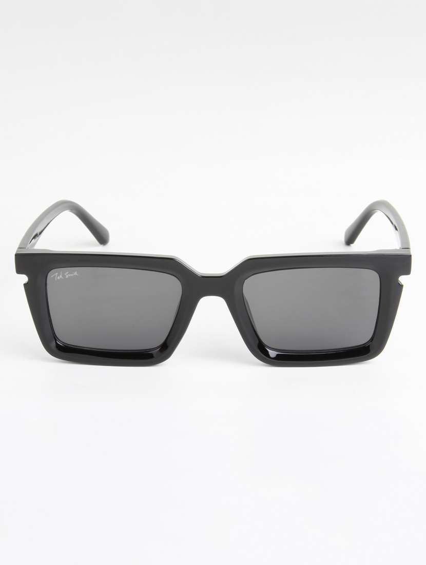 ted smith unisex rectangle black sunglasses with uv protected lenses - 22146529 -  Standard Image - 1