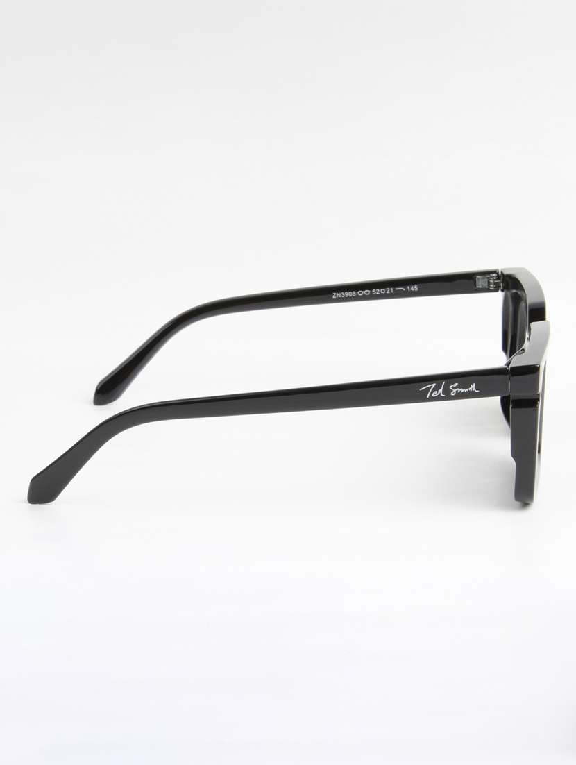 ted smith unisex rectangle black sunglasses with uv protected lenses - 22146529 -  Standard Image - 4