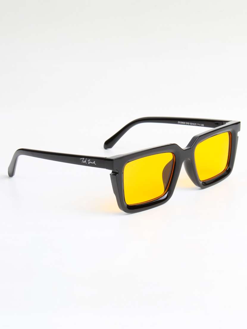 ted smith unisex rectangle black sunglasses with uv protected lenses - 22146530 - Zoom Image - 0
