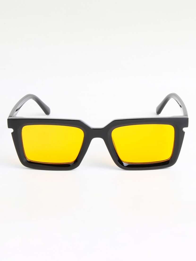 ted smith unisex rectangle black sunglasses with uv protected lenses - 22146530 - Standard Image - 1