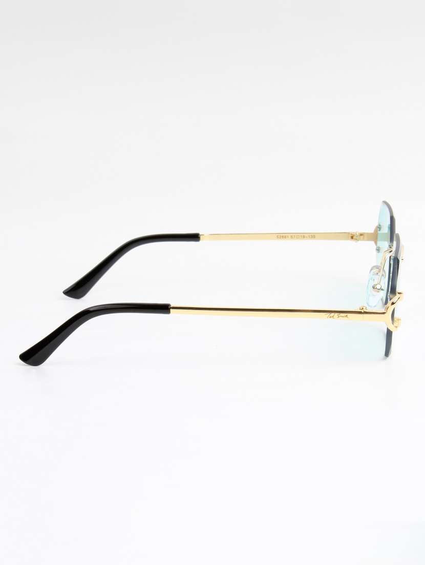 ted smith unisex rimless octagon gold black sunglasses with uv protected lenses - 22146533 -  Standard Image - 4