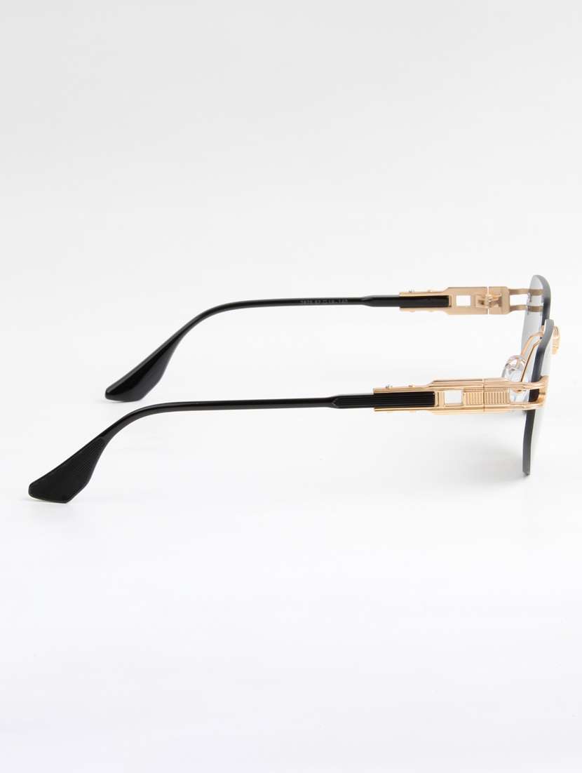 ted smith unisex rimless aviator gold black sunglasses with uv protected lenses - 22146537 -  Standard Image - 4