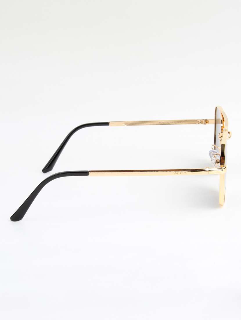 ted smith unisex aviator square gold green sunglasses with uv protected lenses - 22146541 -  Standard Image - 4