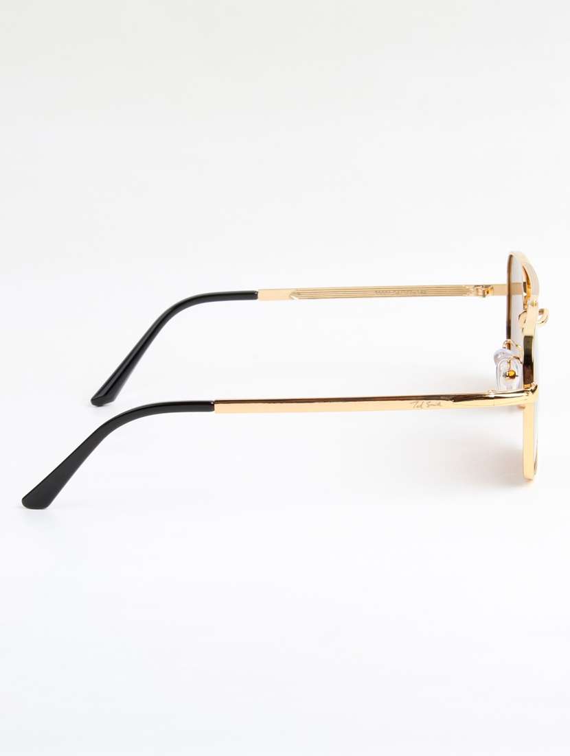 ted smith unisex aviator square gold green sunglasses with uv protected lenses - 22146542 -  Standard Image - 4