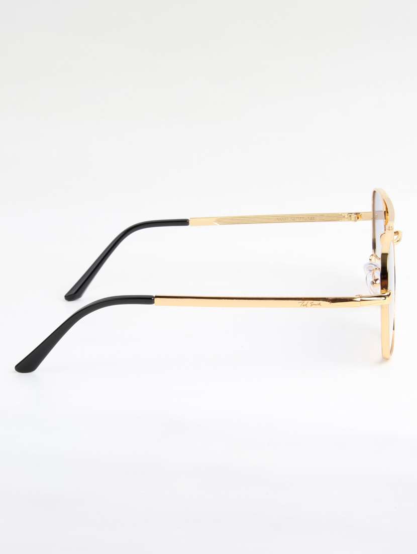 ted smith unisex aviator square gold green sunglasses with uv protected lenses - 22146543 -  Standard Image - 4