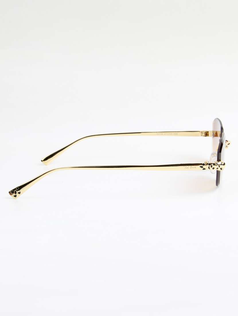 ted smith unisex diamond cut rimless gold brown uv protected sunglasses - 22146544 -  Standard Image - 4