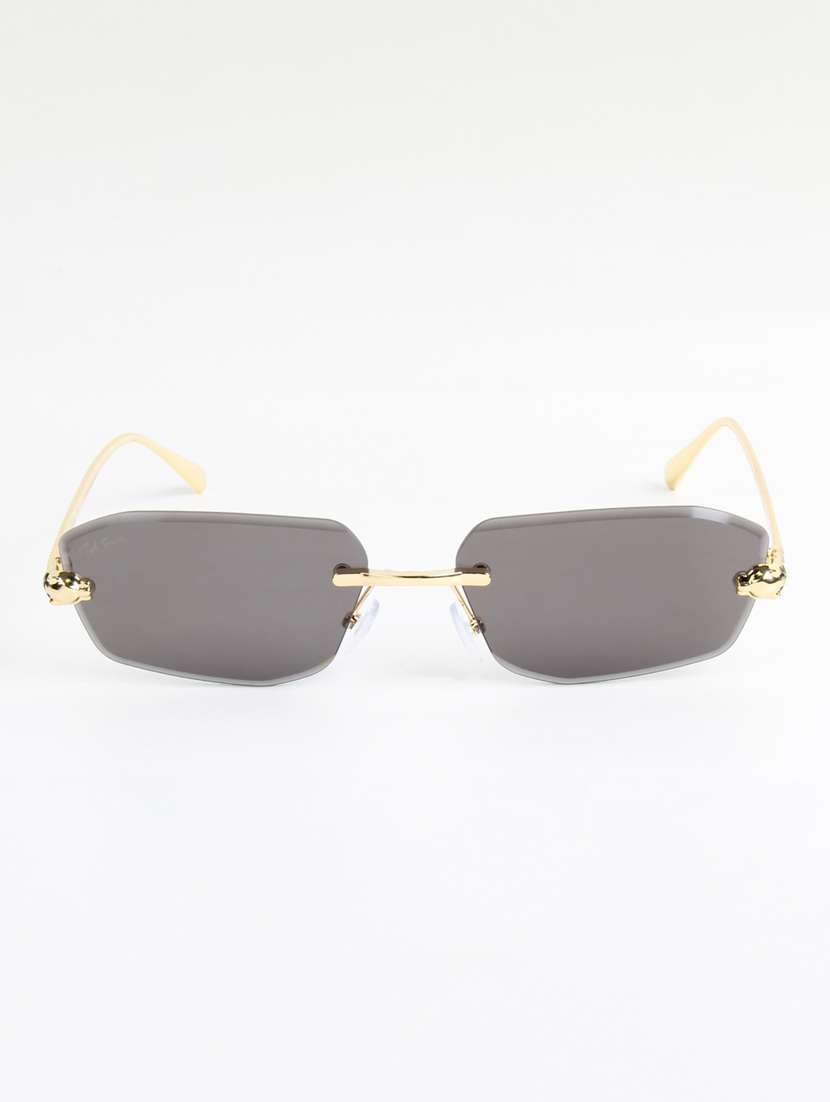 ted smith unisex diamond cut rimless gold brown uv protected sunglasses - 22146546 -  Standard Image - 1