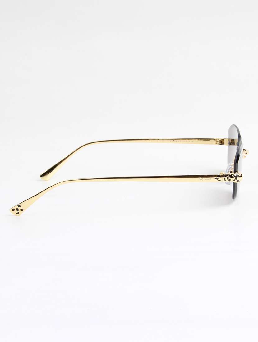 ted smith unisex diamond cut rimless gold brown uv protected sunglasses - 22146546 -  Standard Image - 4