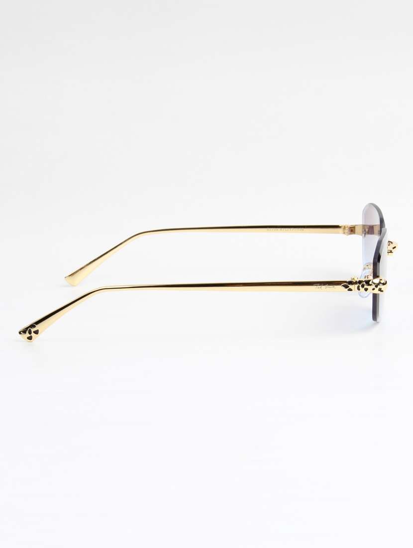 ted smith unisex diamond cut rimless gold brown uv protected sunglasses - 22146547 -  Standard Image - 4