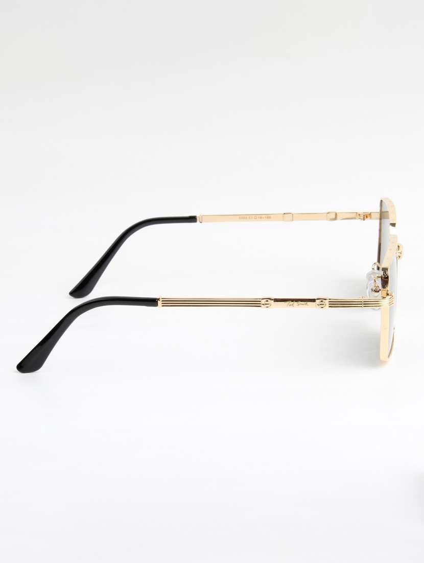 ted smith unisex square gold black sunglasses with uv protected lenses - 22146548 -  Standard Image - 4