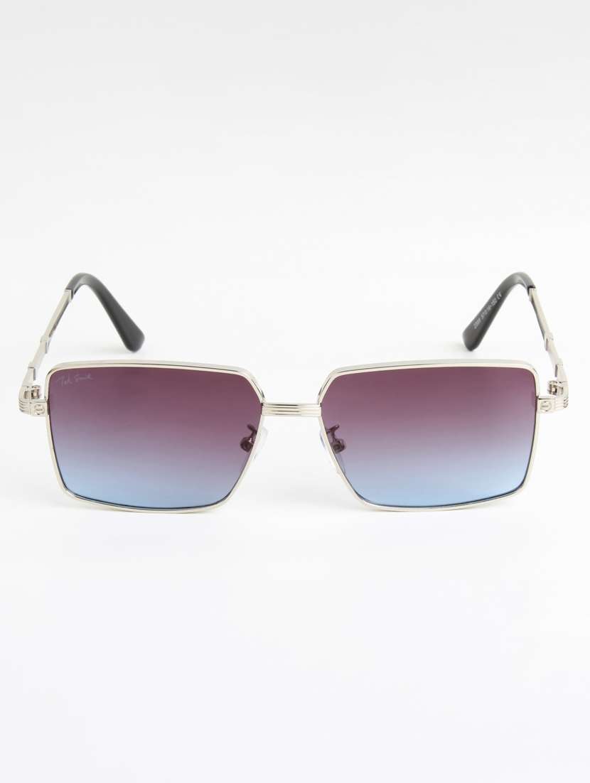 ted smith unisex square gold black sunglasses with uv protected lenses - 22146549 -  Standard Image - 1