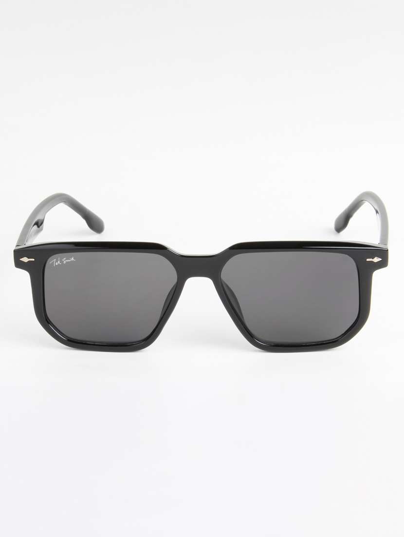 ted smith unisex square black sunglasses with uv protected lenses - 22146550 -  Standard Image - 1
