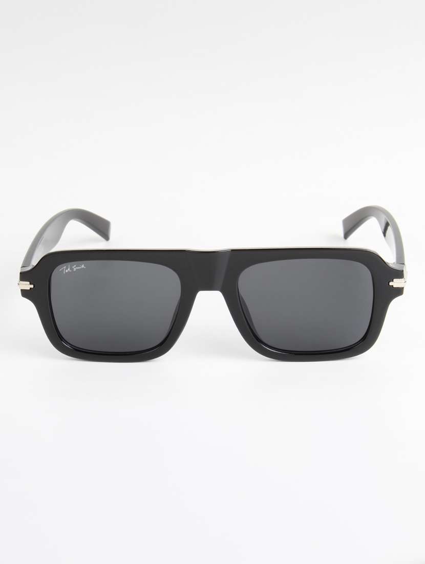 ted smith unisex square black black sunglasses with uv protected lenses - 22146551 -  Standard Image - 1