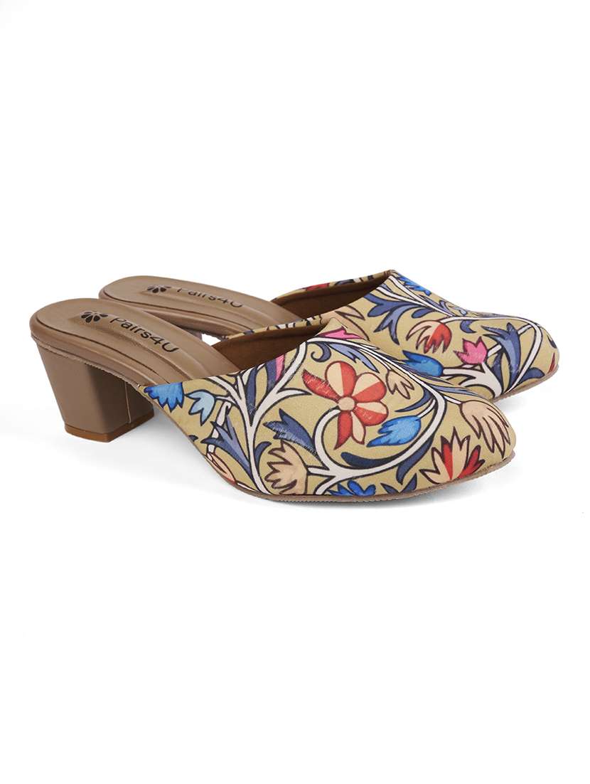women printed slip on mules - 22146557 -  Standard Image - 1