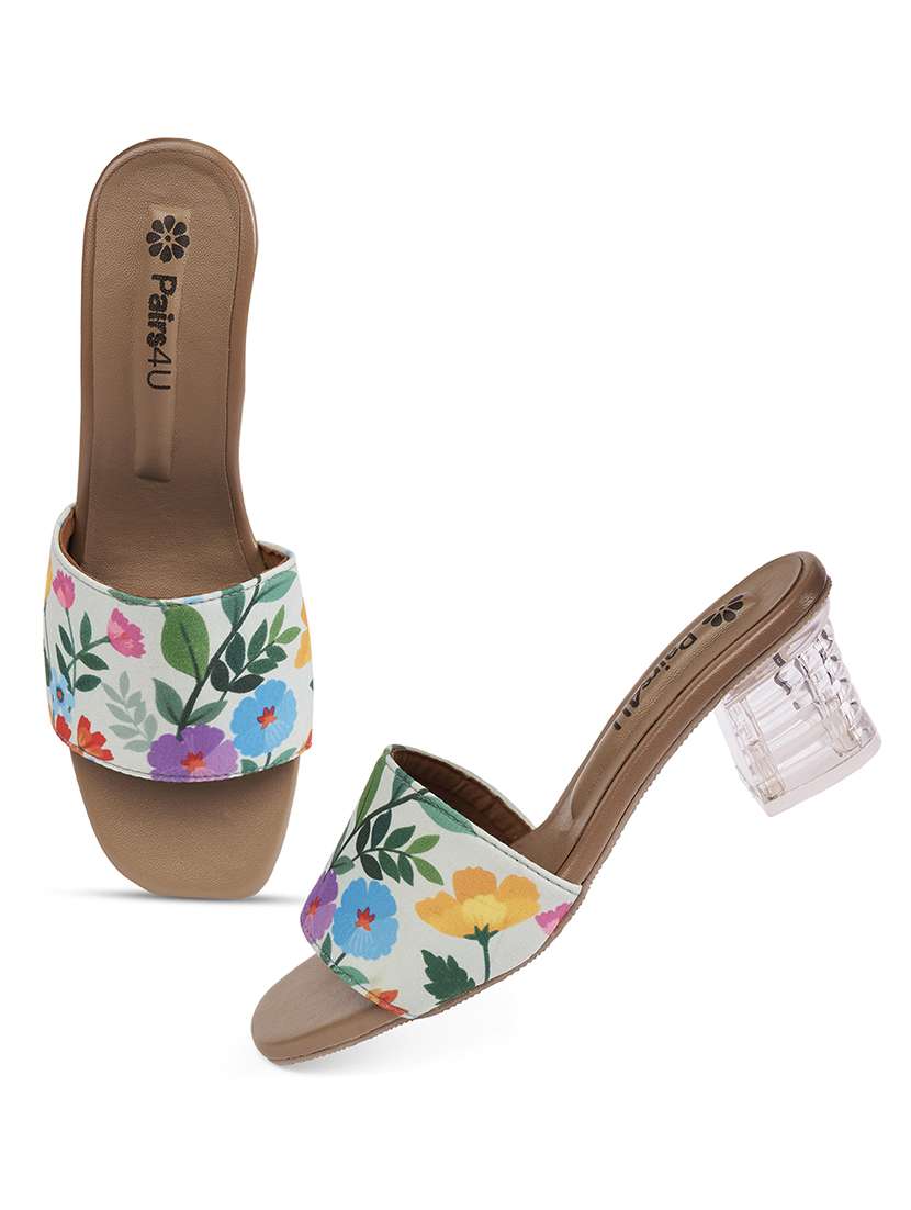 women floral printed slip on sandal - 22146561 -  Standard Image - 4