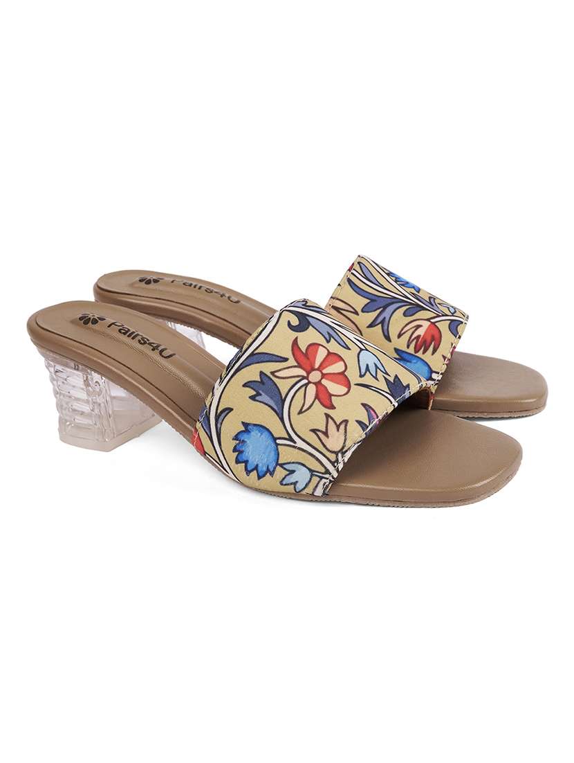women floral printed slip on sandal - 22146562 -  Standard Image - 1