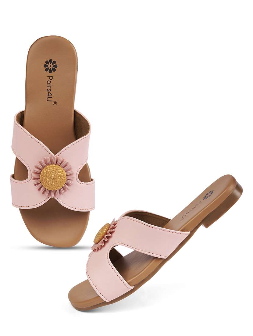 women pink slip on sandal - 22146574 -  Standard Image - 4