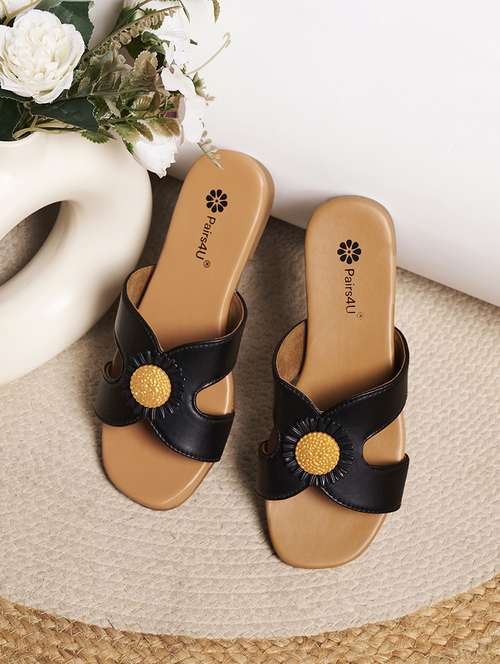 women black slip on sandal - 22146576 -  Standard Image - 0