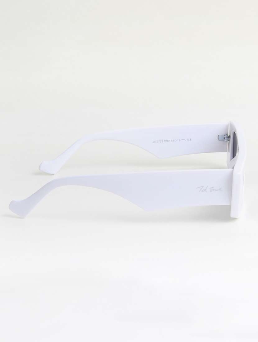 ted smith unisex browline rectangle white black uv protected sunglasses - 22146584 - Standard Image - 4