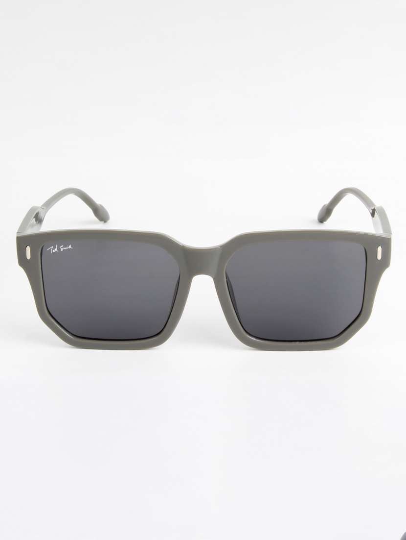 ted smith unisex square grey charchoal black uv protected sunglasses - 22146585 -  Standard Image - 1