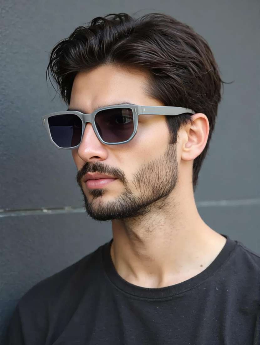 ted smith unisex square grey charchoal black uv protected sunglasses - 22146585 -  Standard Image - 6