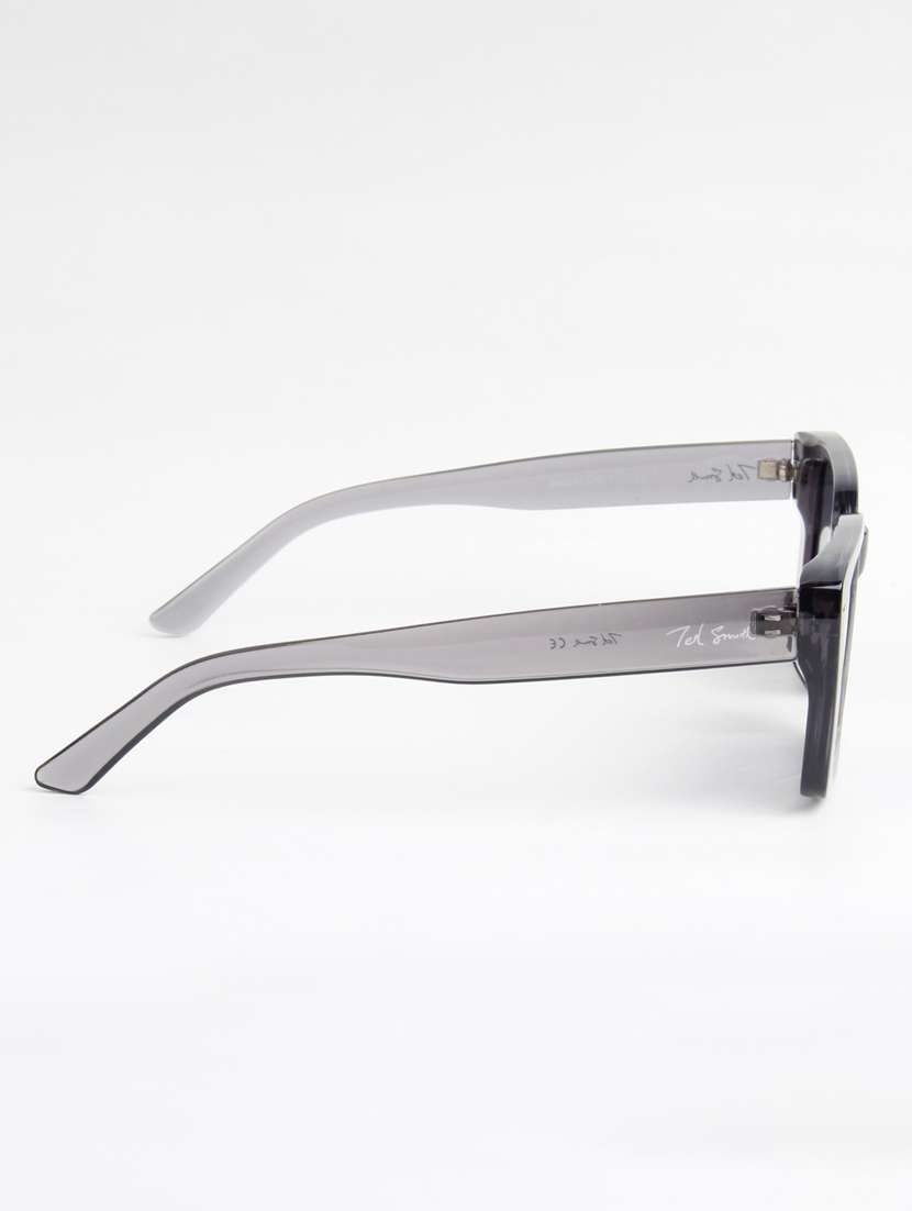 ted smith unisex square grey black sunglasses with uv protected lenses - 22146588 -  Standard Image - 4
