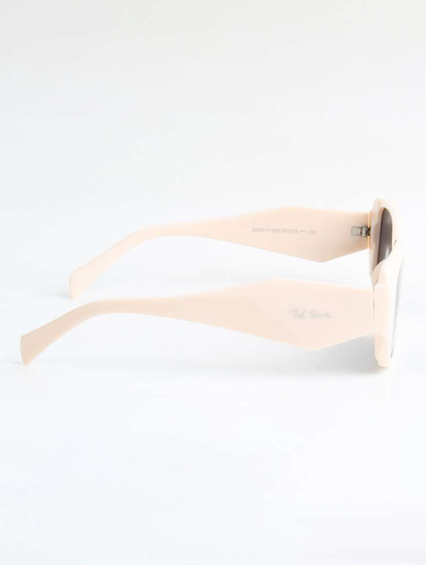 ted smith unisex regtangle beige black sunglasses with uv protected lenses - 22146589 -  Standard Image - 4