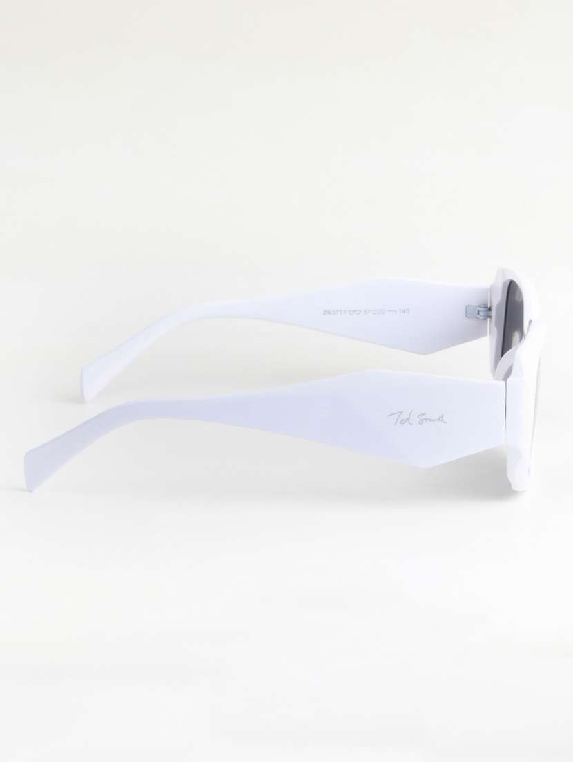 ted smith unisex regtangle white black sunglasses with uv protected lenses - 22146590 -  Standard Image - 4