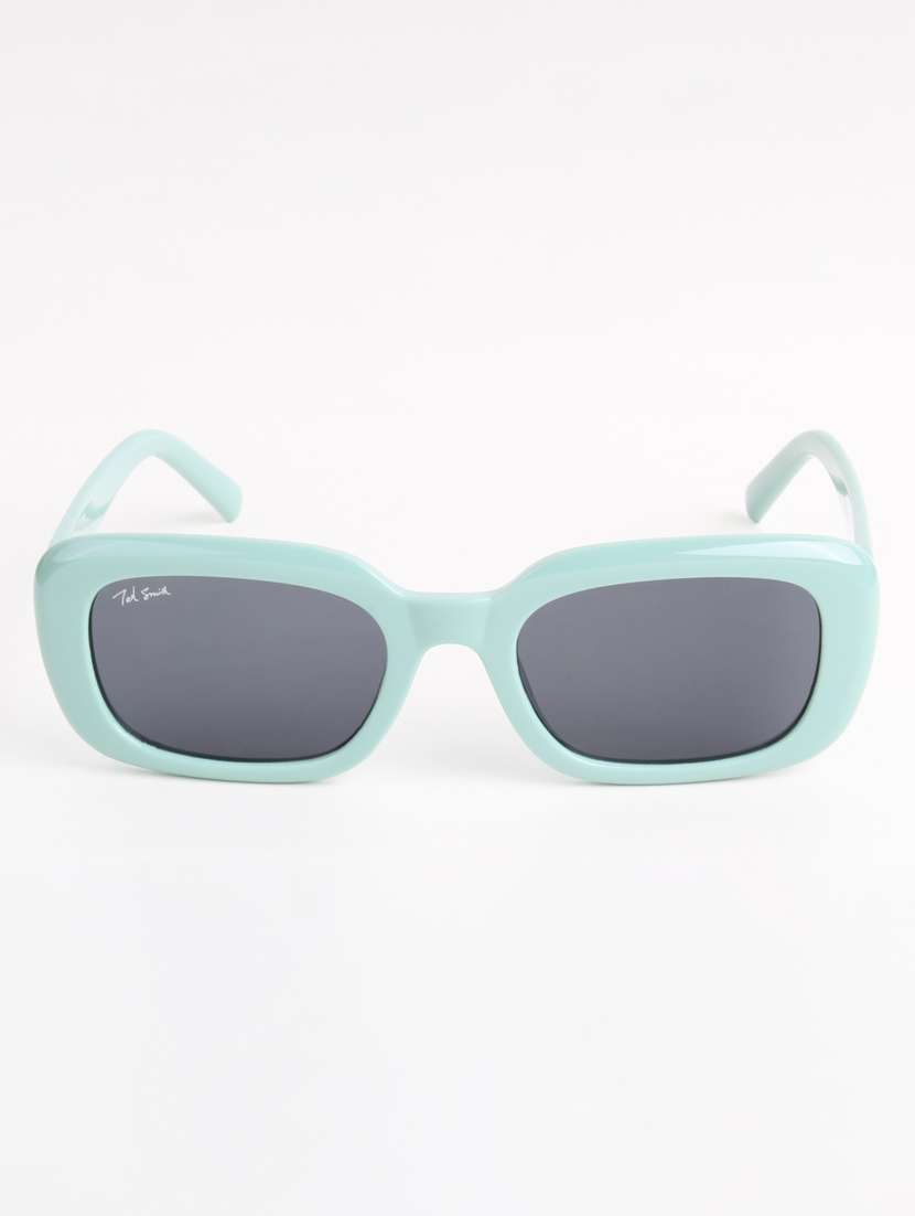 ted smith unisex rectangle green black sunglasses with uv protected lenses - 22146594 -  Standard Image - 1