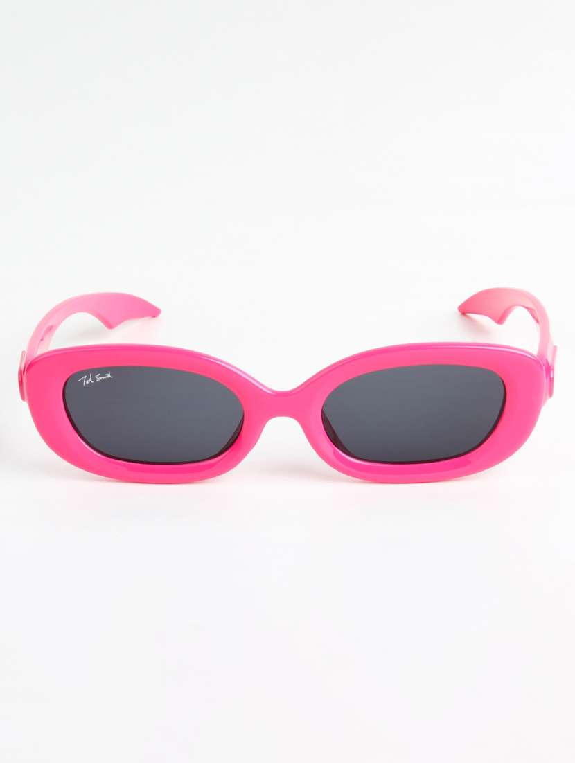 ted smith unisex oval fuchsia sunglasses with uv protected lenses - 22146595 -  Standard Image - 1