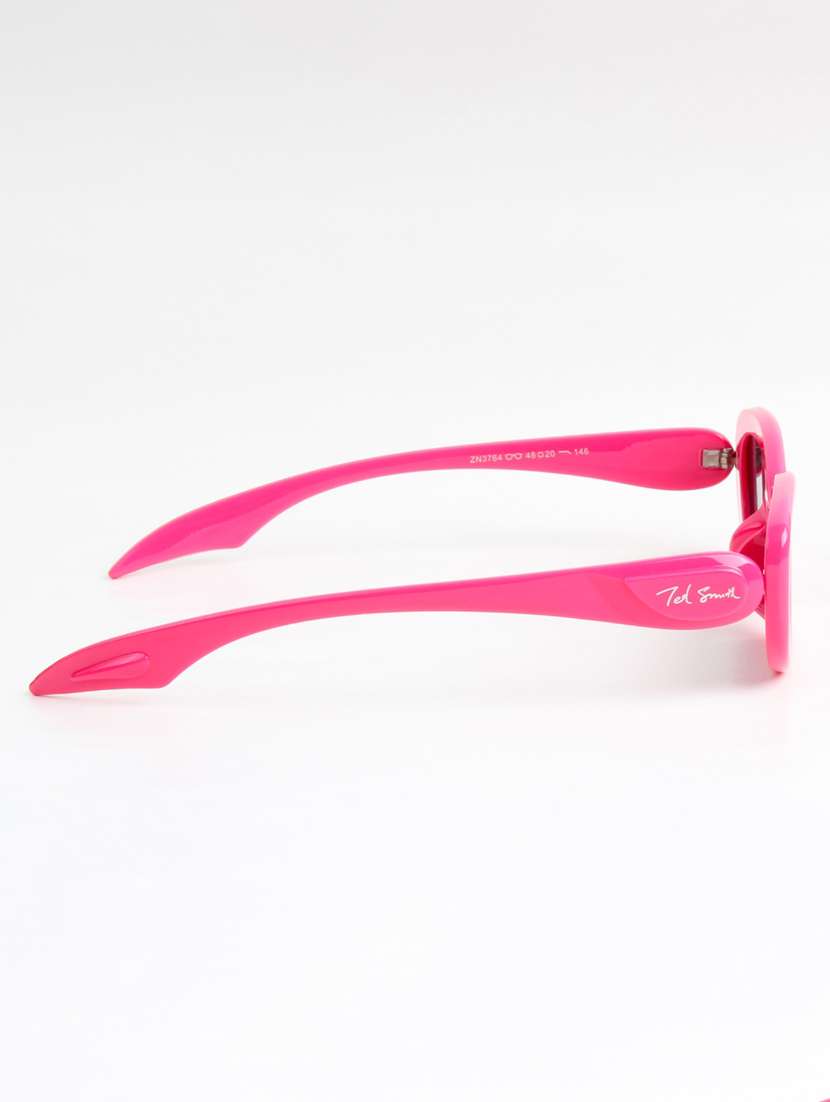 ted smith unisex oval fuchsia sunglasses with uv protected lenses - 22146595 -  Standard Image - 4