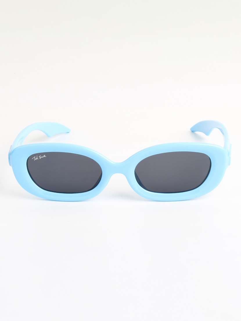 ted smith women oval blue black sunglasses with uv protected lenses - 22146596 -  Standard Image - 1
